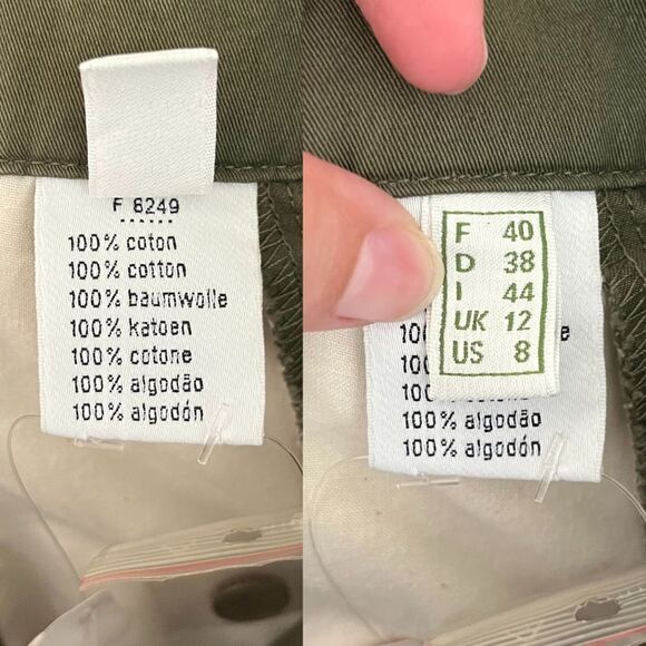 Lacoste Womens Size 8 Green Cotton Straight Leg Chino NEW Pants - Picture 7 of 9